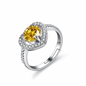 Bellitia Jewelry リング ハート シトリン 可愛い 1ct ジルコニア オレンジ 心形 指輪 シルバー925 フリーサイズ 女性