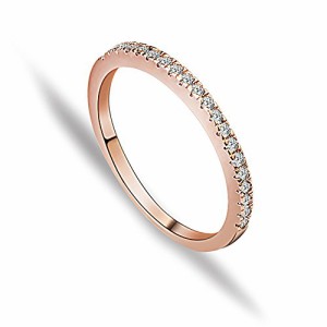 [エスフィール] かわいい ダイヤ 結婚指輪 レディース 18金 繊細 ステンレス リング かわいい プロポーズ プレゼント用 ピンクゴールド 