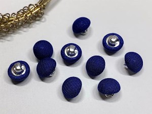 and.A ボタン くるみボタン １０ｍｍ １０個セット ミニサイズ ハンドメイド 材料 (ブルー)