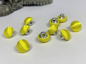 and.A ボタン くるみボタン １０ｍｍ １０個セット ミニサイズ ハンドメイド 材料 (サテンｰイエロー)