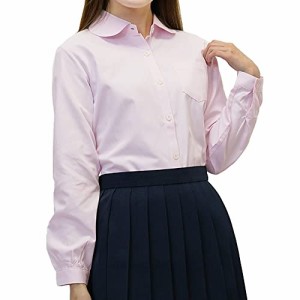 [nobistar] スクールシャツ 女子 長袖 制服 シャツ スクール 白シャツ ワイシャツ 高校生 女子高生 ピンク