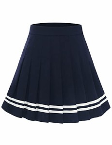 [ドレステル] ミニスカート プリーツスカート チェック柄 無地 ミニ 学生 制服 女子高生 ガールズ ハイウェスト 美脚 ガールズ かわいい 