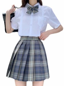 MDMYXJP プリーツスカート チェック柄 スクー制服 ルスカート 女子高生 中学 高校生 学生服 文化祭 レディース MD344 (M, 海水浴)…