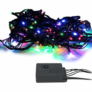 MITAS イルミネーション ライト LED 100球 ストレートタイプ 10mミックス 黒線 点灯 8パターン コントローラー付き コンセント LED電飾 