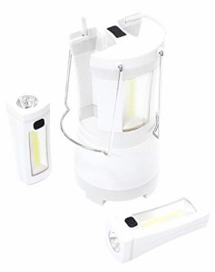 エピオス セパレート ランタン 電池式 LED 高輝度 COB （ 分離して 懐中電灯 になる子機 2台付き） ホワイト 7335