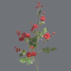 造花 インテリア 北欧風 飾り フェイクフラワー リアル 4本 アーティフィシャルフラワー 薔薇 レッド 花束 スタイリッシュ 本物そっくり 