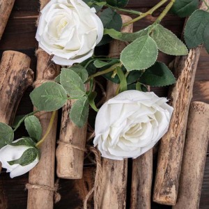 バラ フェイクフラワー 造花 花束 薔薇 5本 ホワイト インテリア 北欧風 飾り アーティフィシャルフラワー スタイリッシュ リアル 贈り物