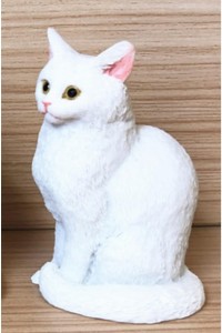 リアル 猫おきもの ミニチュア 本物そっくり F 猫の置物 白猫 可愛い インテリア雑貨 アニマルオブジェ ホームインテリア インテリア雑貨