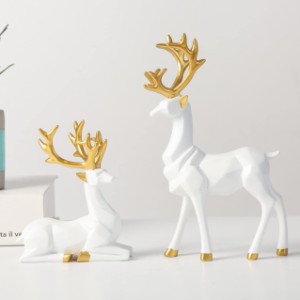 オシャレな置き物 置き物 鹿 タイプ モダン ゴージャス インテリア装飾 F 動物のおきもの 鹿の置物 動物の置物 ホームインテリア 現代彫