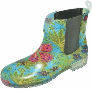 レインシューズ レディース サイドゴア 雨靴 かわいい 花柄 おしゃれ 長靴 ガーデニング 履きやすい ショート丈 レインブーツ 防水 軽量 
