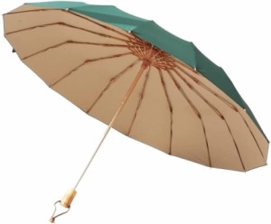 防風トラベル雨傘 大人用長傘 雨傘 レディース 雨のための防風傘ヘビーデューティ旅行折りたたみ傘コンパクト傘強力で耐久性のある太陽と