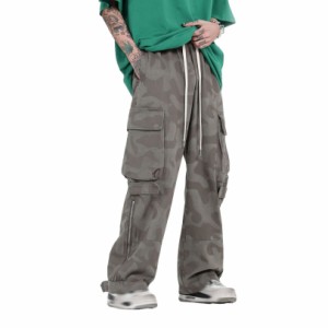 ワイドパンツ 迷彩ズボン 男性用 おおきいサイズ メンズ カーゴパンツ ヒップホップ 着心地よい シルエット かっこいい リラックスウェア