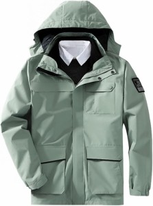 マウンテンパーカー レディース ジャケット メンズ アウトドア ウインドブレーカー 登山服 防寒着 3in1 取り外し可能 二着セット 多機能