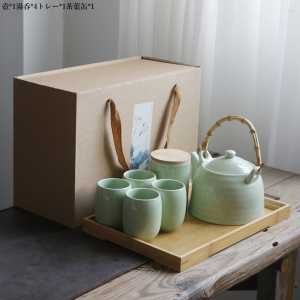 茶器セット 番茶器セット ティーセット 茶器乾燥ティートレー 4客/6客セット 大容量 手提げポット 和風急須 日本茶 中国茶 携帯 茶器全套