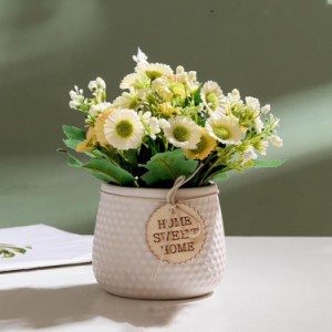 造花 インテリア デイジー 卓上 北欧 花瓶付き リアル 枯れない 世話不要 フェイクフラワー オフィス 喫茶店 店舗 装飾 造花セット リビ