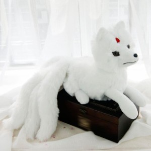 ぬいぐるみ 九尾の狐 きつね ホワイト 抱き枕 九尾の狐抱き枕 かわいい スーパーソフト リアル 動物玩具 きつねぬいぐるみ 暖かい 多機能