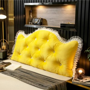 長方形 かわいい 枕 ベッドクッション ソファー 大きい 背もたれ クッション モダン シンプル 腰枕 クッションケース 120x70x18cm ピンク