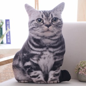 猫ぬいぐるみ 擬似ペット 3D 本物 リアル そっくり 置物 プリント 可愛い抱き枕 クッション 眠り枕 抱き枕 癒し系 快眠グッズ 高弾力 柔