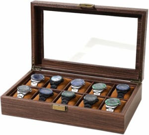 木製腕時計収納ケース 10本 コレクションケース ディスプレイケース 腕時計保管 ウォッチボックス 高級 ギフト アクセサリーケース 腕時
