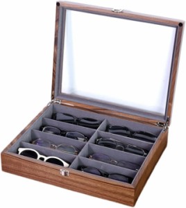 サングラス収納ケース メガネケース 眼鏡収納ボックス コレクションケース ソリッドウッド アクセサリーケース ディスプレイケース 木製 