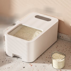 米櫃 ライスストッカー 透明可視化窓 米びつ ライスボックス 米桶 隙間 小型 収納ボックス 食品貯蔵タンク クリア 横置き お米、お砂糖 
