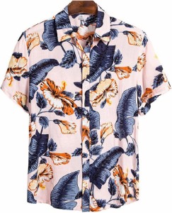 総柄シャツ 男女兼用 夏 半袖 薄手 速乾 超軽量 UV対策 ハワイ風 大きいサイズ ゆったり アロハシャツ カジュアル 旅行 リゾート ビーチ 