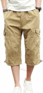  サルエルパンツ メンズ カーゴパンツ ハーフパンツ 半パンツ 綿 7分丈 大きいサイズ 夏服 ズボン ショートパンツ 袴パンツ ゆったり ワ