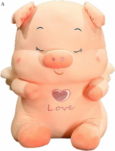 天使ぶた　ぬいぐるみ　20cm　かわいい　豚　抱き枕　暖かい　添い寝　クッション　子供　おもちゃ　店飾り　癒し　ふわふわ　人気　イン