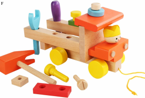 大工さん工具セット 木製 おままごと 木のおもちゃ 組立車 木槌付き おもちゃ 玩具 ごっこ遊び 木製ツールボックス 多機能 積み木 組み立