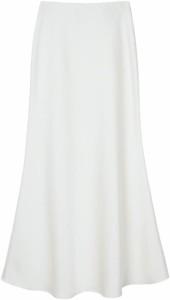 スカート ロングスカート レディース ウエストゴム サテン 春 夏 ロング サテン メタリック フレア 上品 フェミニン 大人 かわいい 艶感 