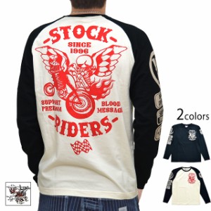 STOCKRIDERS長袖Tシャツ BLOOD MESSAGE BLLT-1120 ブラッドメッセージ エフ商会 ロングTシャツ ロンT 髑髏 スカル