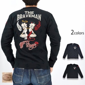 BR×BETTYコラボ 天竺ロングTシャツ The BRAVE-MAN BBB-2303 ブレイブマン ベティーちゃん 刺繍 天使 悪魔
