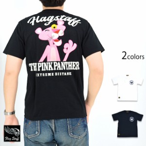 ピンクパンサー×フラッグスタッフ 半袖Tシャツ Flagstaff 432043 刺繍 バイカー 豹 ユニセックス