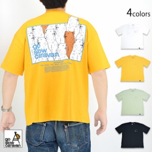 USA/C gscアニマルズスクエアLOGOバックプリントゆったりTEE go slow caravan 391917 ゴースローキャラバン アウトドア