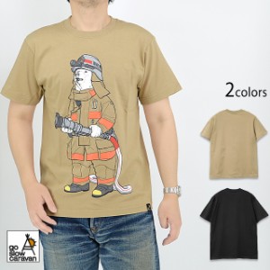 消防士クマTシャツ go slow caravan 395707 ゴースローキャラバン ファイアーマン 熊 ユニセックス