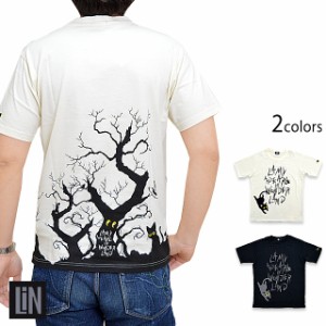 不思議の国のラミ＆アール半袖Tシャツ LIN ALT-75017 黒猫 ネコ ネズミ 鼠 和柄 和風 刺繍