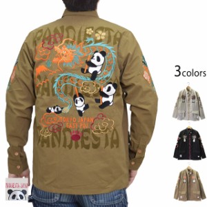 ドラゴンオペレーションアウターシャツ PANDIESTA JAPAN 561202 パンディエスタジャパン パンダ 刺繍 龍 竜
