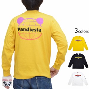 ワールドマップパンダロングTシャツ PANDIESTA JAPAN 561356 パンディエスタジャパン 長袖Tシャツ ロンT 刺繍