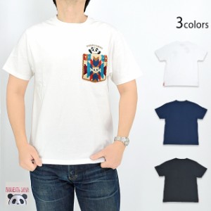 ネイティブサガラ刺繍ポケット半袖Tシャツ PANDIESTA JAPAN 523200 パンディエスタジャパン パンダ ユニセックス