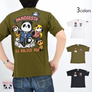 PDJ POLICE BOX半袖Tシャツ PANDIESTA JAPAN 523858 パンディエスタジャパン パンダ 刺繍