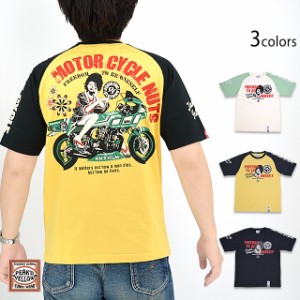 バイク半袖Tシャツ Peak'd Yellow PYT-238 ピークドイエロー 和柄 和風 着物 単車 姉御 花魁 エフ商会