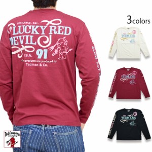 「LUCKY RED DEVIL」ロングTシャツ TEDMAN テッドマン TDLS-350 ロンT 長袖Tシャツ エフ商会 efu