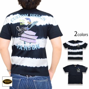 vanson×LOONEY TUNESコラボ 天竺半袖Tシャツ vanson バンソン ヴァンソン ロードランナー 刺繍 LTV-2206