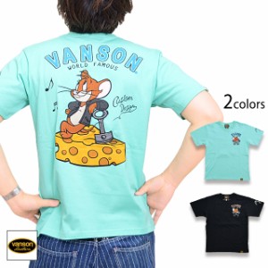 vanson×TOM＆JERRYコラボ 天竺半袖Tシャツ vanson TJV-2217 バンソン ヴァンソン トムとジェリー 刺繍