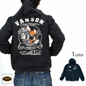 vanson×TOM＆JERRYコラボ 三層ストレッチジップパーカー vanson TJV-2305 バンソン ヴァンソン トムとジェリー 刺繍