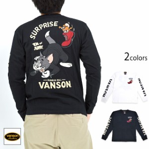 vanson×TOM＆JERRYコラボ 天竺ロングTシャツ vanson TJV-2331 バンソン ヴァンソン トムとジェリー 刺繍