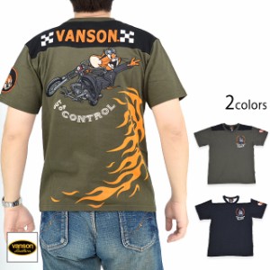 vanson×TOM＆JERRY 天竺半袖Tシャツ vanson TJV-2420 バンソン ヴァンソン トムとジェリー 刺繍