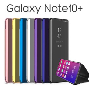 Galaxy Note10+ SC-01M SCV45 ケース 手帳型 半透明ミラー カバー サムスン ギャラクシー ノートテンプラス Plus スマホケース