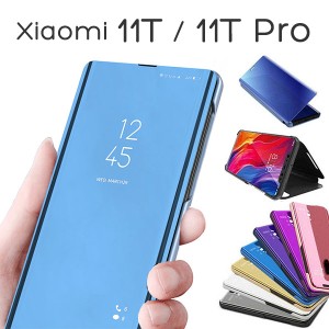 Xiaomi 11T ケース 手帳型 半透明ミラー カバー シャオミ イレブン ティー スマホケース