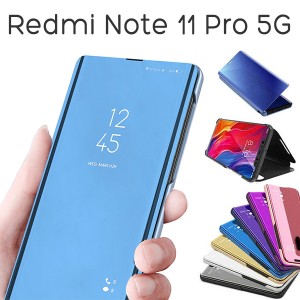 Xiaomi Redmi Note 11 Pro 5G ケース 手帳型 半透明ミラー カバー シャオミ レドミノートイレブンプロ ファイブジー スマホケース